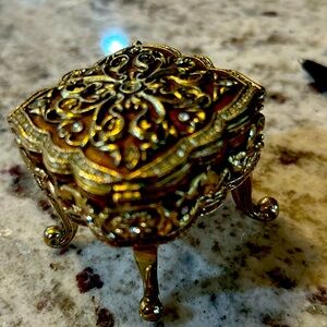 Ornate Gold and Brown Jewelry Box